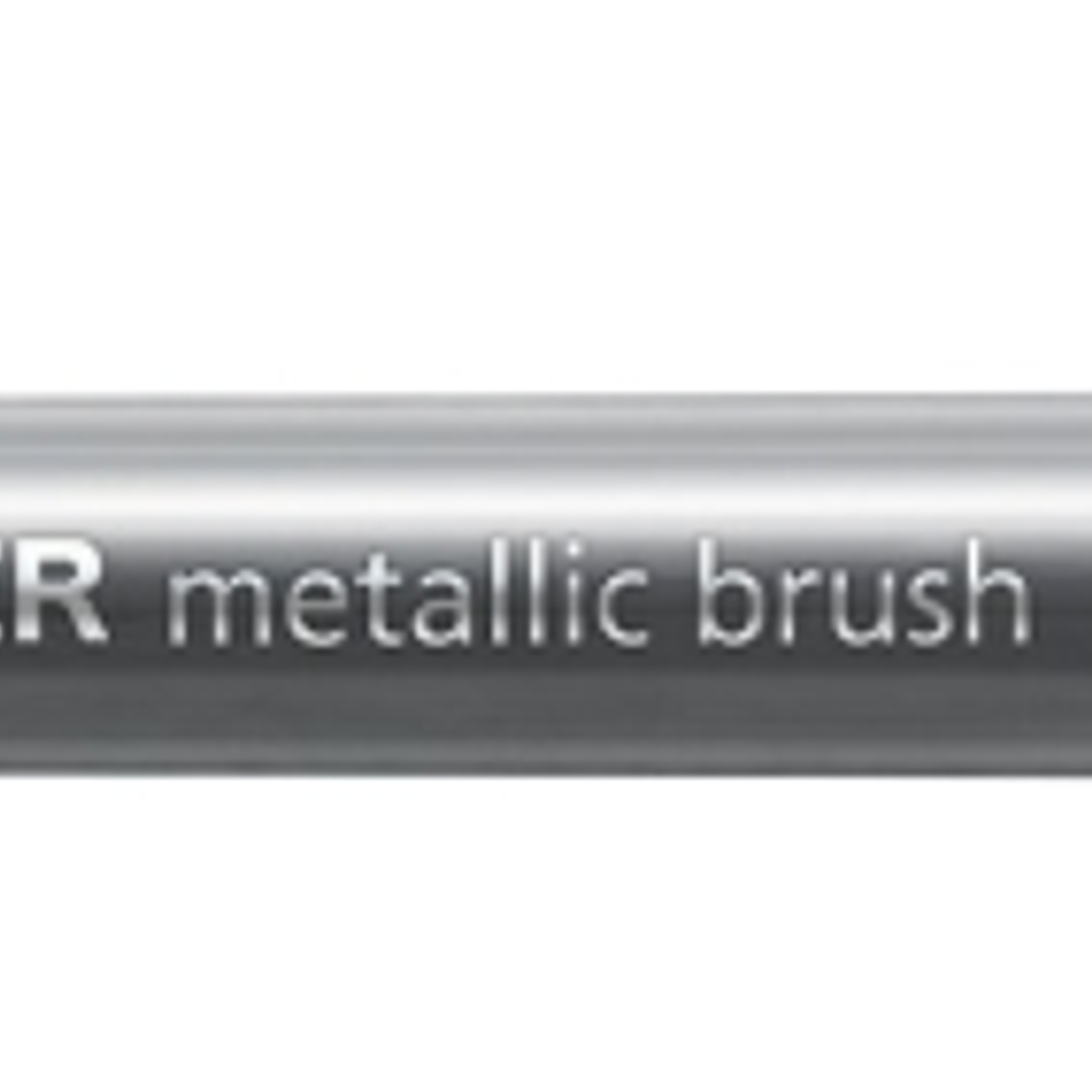 Staedtler Metallic Brush Rotulador Punta Pincel - Trazo 1 - 6mm Aprox - Tinta Base de Agua - Color Plata 1