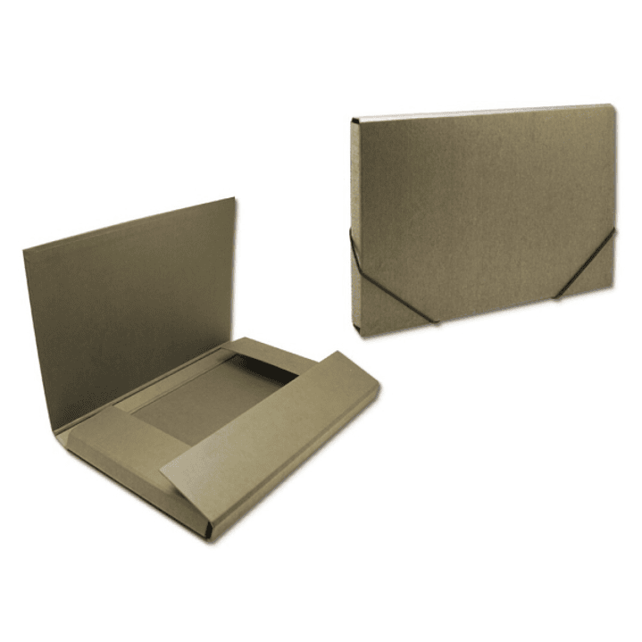 Bismark Carpeta para Proyectos - Medidas 350x230x30mm - Fabricada en Carton - Cierre con Gomas - Color Marron 1