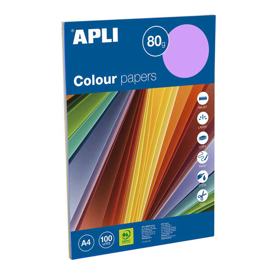 Apli Papel Color Surtido Intenso A4 100 Hojas 1
