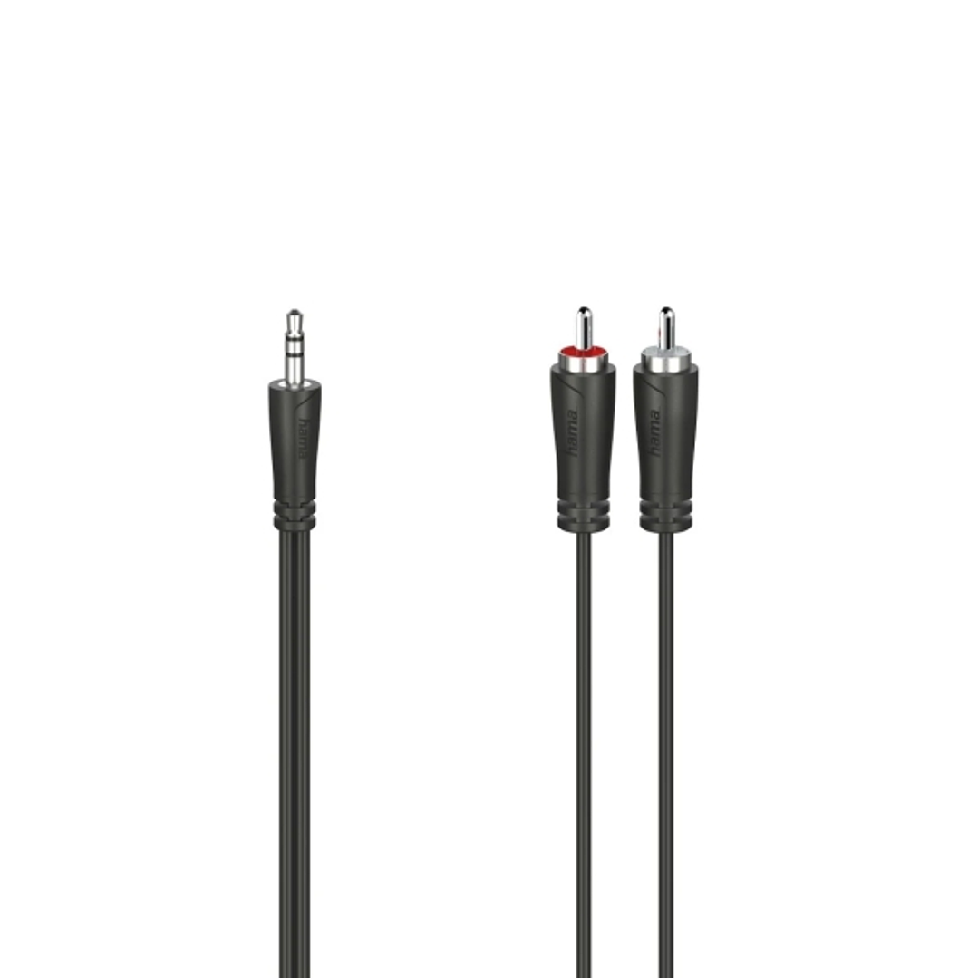 Hama Essential Cable de Audio - Longitud 1.5m - Estereo - Jack 3.5mm Macho - 2x RCA Macho - Color Negro 1