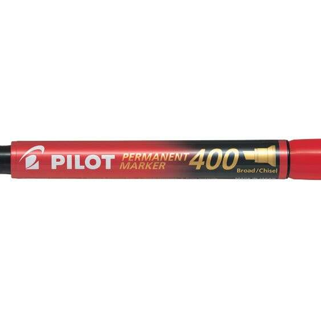 Pilot Rotulador Permanente 400 - Punta Biselada 4,5mm - Trazo 4mm - Color Rojo 1