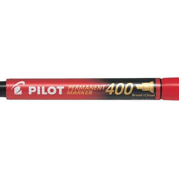 Pilot Rotulador Permanente 400 - Punta Biselada 4,5mm - Trazo 4mm - Color Rojo 1