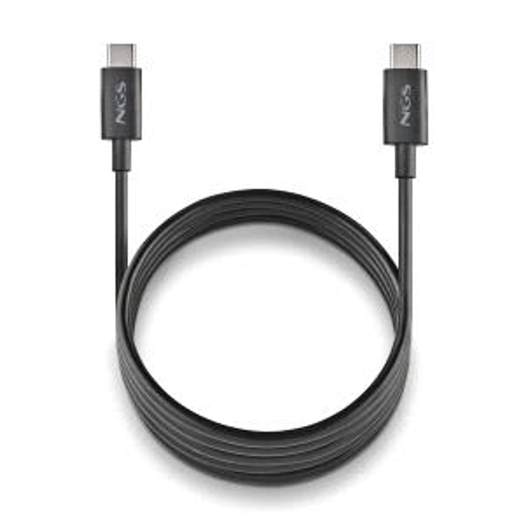 NGS ZYRO 60W-1 Cable USB-C a USB-C - Cargar Rapida - 480 Mbps - 15W - 1 Metro - Color Negro 1
