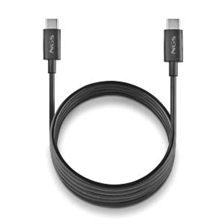 NGS ZYRO 60W-1 Cable USB-C a USB-C - Cargar Rapida - 480 Mbps - 15W - 1 Metro - Color Negro 1