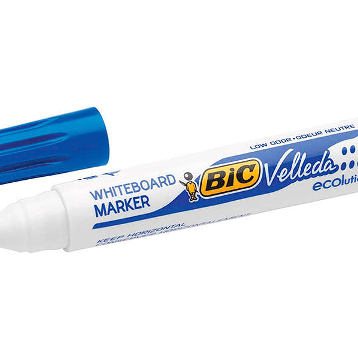 Bic Velleda 1701 ECOlutions Marcadores para Pizarra - Punta Redonda - Trazo de 1.5 mm - Tinta con Base de Alcohol - Ecologico - Borrado Optimo - Color 1