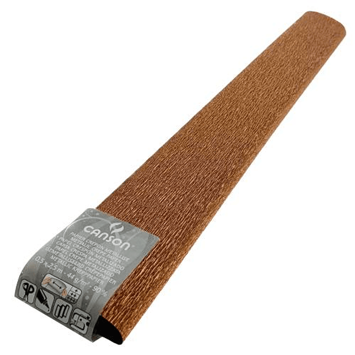 Canson Rollo de Papel Crespon 44 g/m² - Crepado al 90% - Rollo de 50x250cm - Ideal para Manualidades y Decoracion - Color Cobre 1