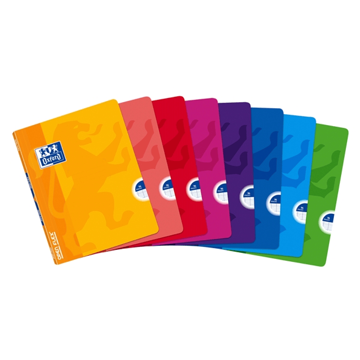 Oxford School Classic Openflex Libreta Grapada A5+ 48 Hojas Pautado 3.5 con Margen - Tapa de Plastico Translucido - Ideal para Estudiantes - Colores S 1