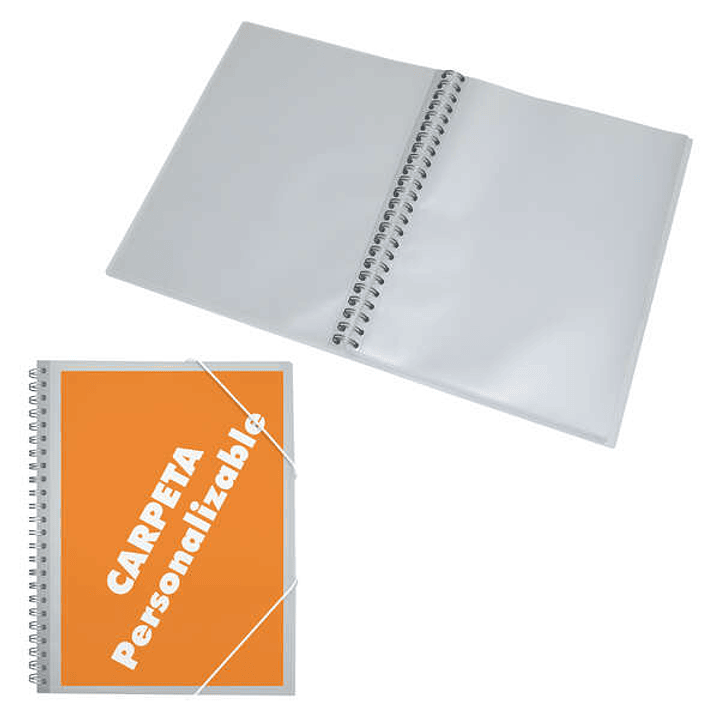 Dohe Carpeta con Fundas A4 - Tapa de Polipropileno de 500 Micras - Bolsillo Personalizable - 30 Fundas Transparentes - Cierre de Gomas Elasticas 1