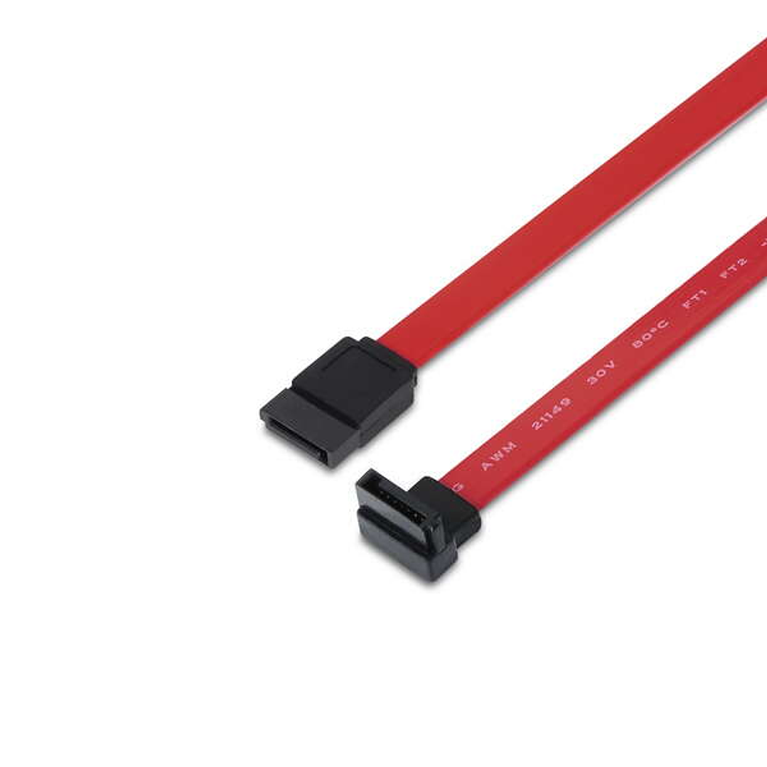 Aisens Cable SATA III Datos 6G Datos Acodado - 0.5m para Disco Duro SATA I - II - III SSD - Color Rojo 1