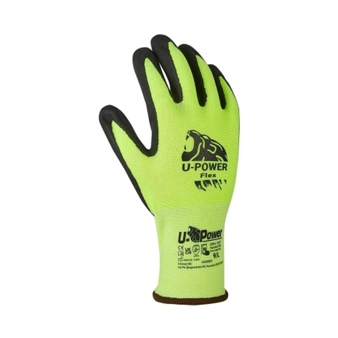 Upower Flex Guantes de Trabajo con Destreza y Flexibilidad - Talla 9 - Dorso Elastico Transpirable, Palma Resistente, Compatibles con Pantallas Tactil 1