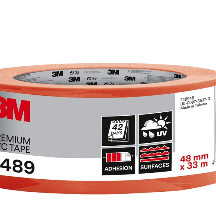 3M Cinta Adhesiva de PVC - 48mm x 33m - Alta Visibilidad - Color Naranja 1