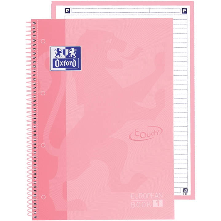 Oxford School Touch Europeanbook 1 Cuaderno A4+ 80 Hojas Microperforadas 1 Linea - Tapa Extradura - Color Rosa 1