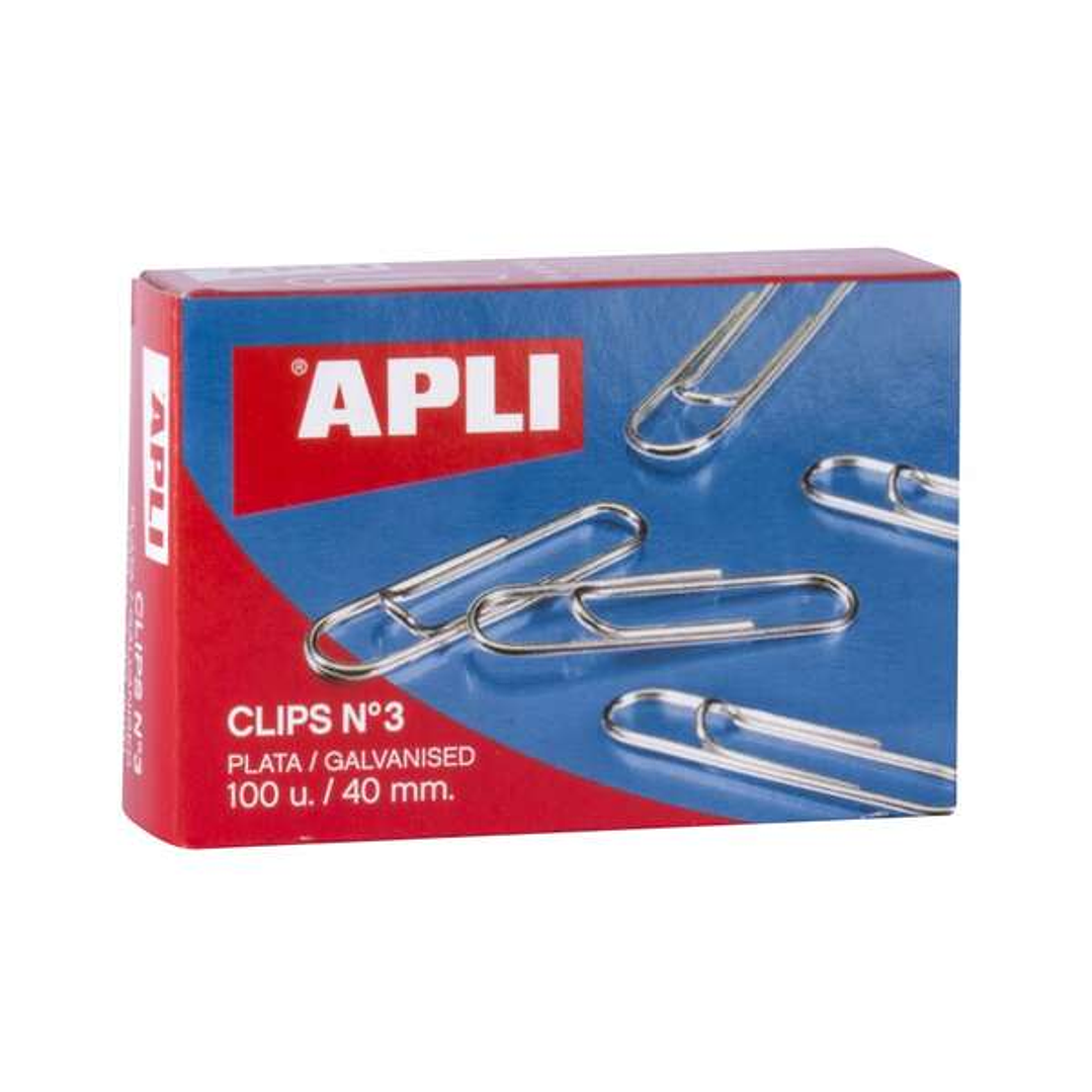 Apli Pack de 100 Clips Galvanizados nº3 40 mm 1