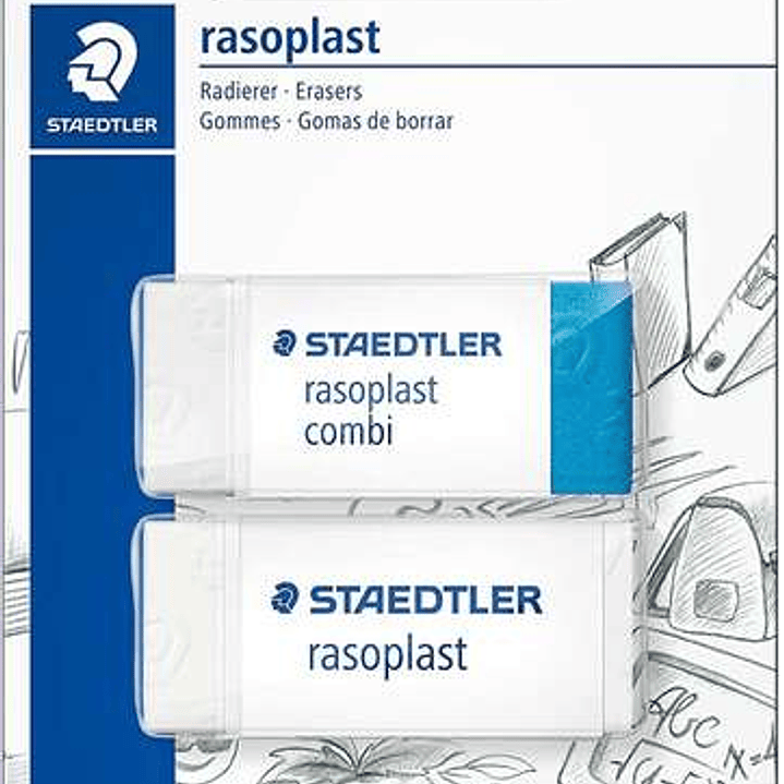 Staedtler Pack de 1 Goma de Borrar 526 Rasoplast Combi + 1 Goma de Borrar 526 Rasoplast 1