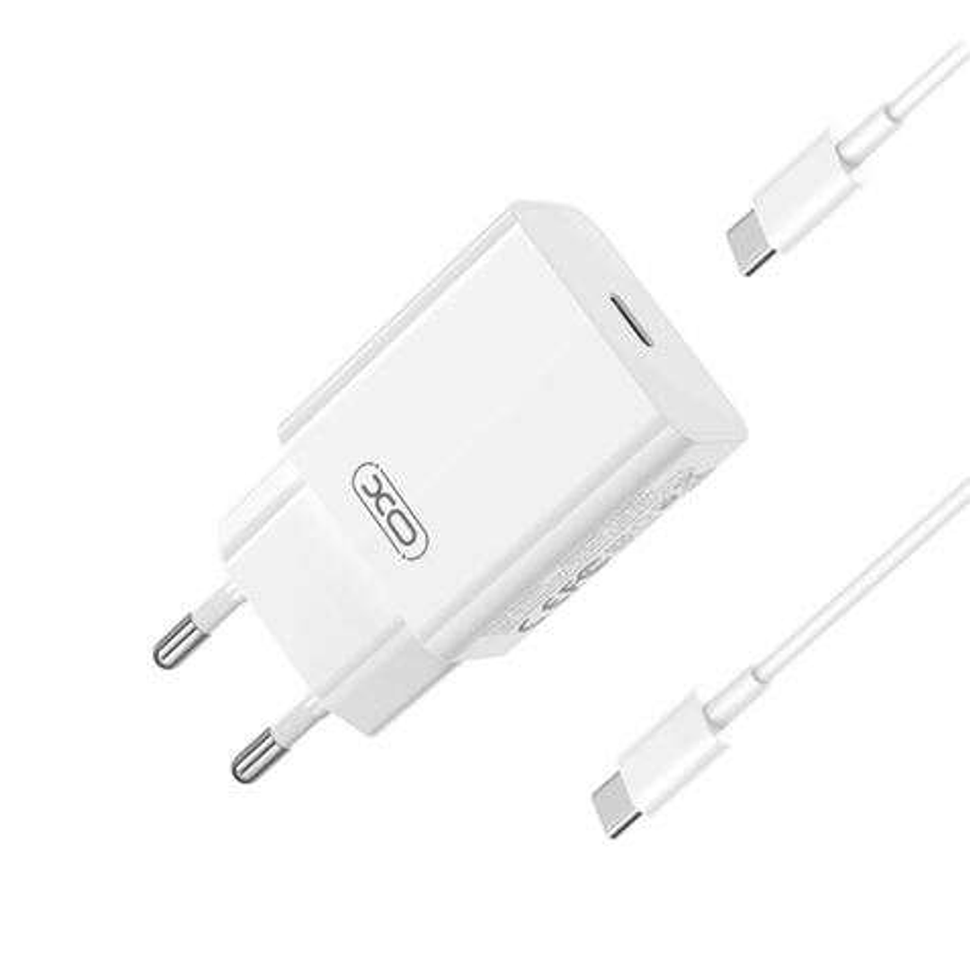 XO Cargador de Carga Rapida 20W - Puerto Tipo C - Carga + Del 50% en 30 Minutos - Proteccion de Sobretensiones - Color Blanco 1