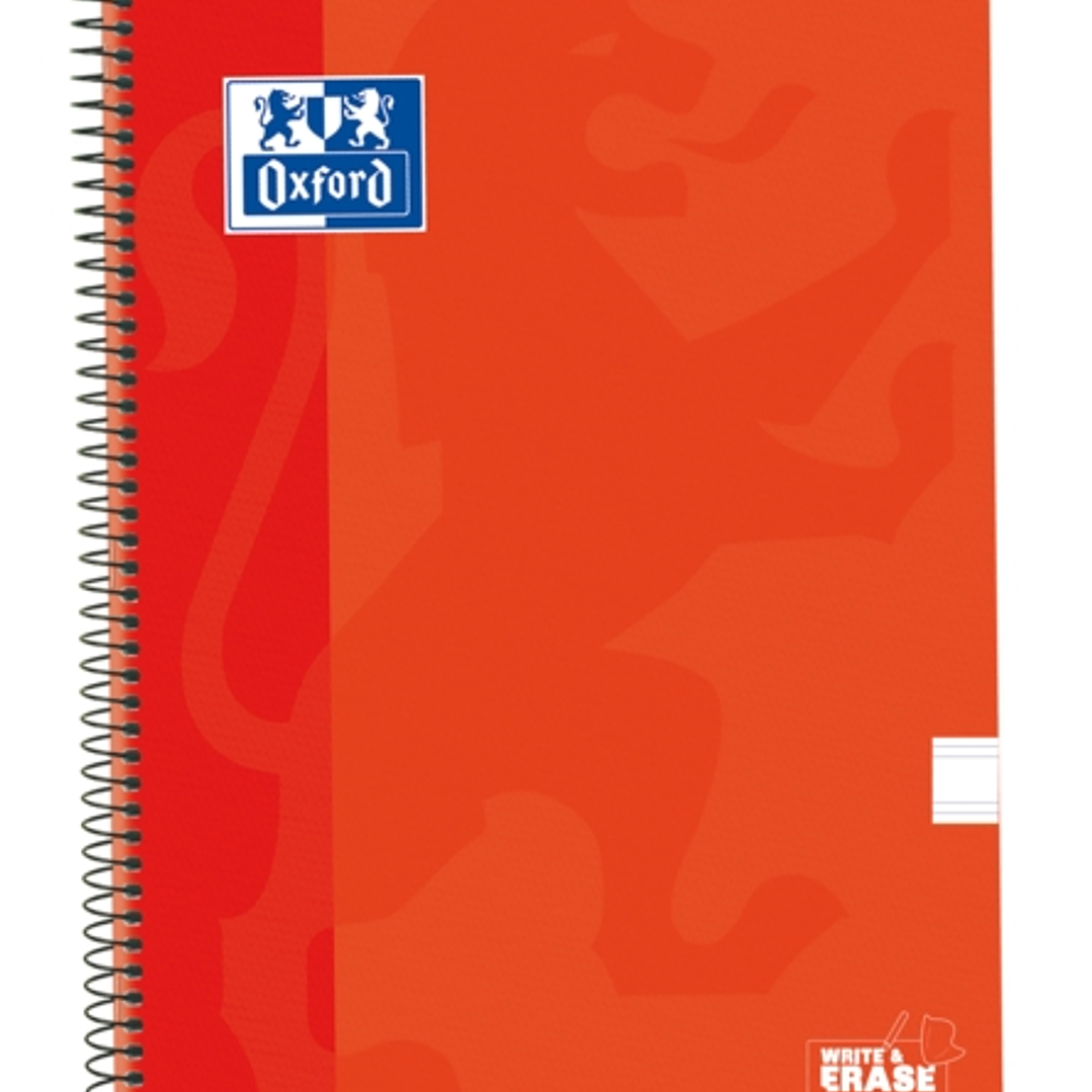 Oxford School Classic Cuaderno Espiral Tapa Extradura Write&Erase - Folio Pauta 2.5mm - 80 Hojas - Color Naranja 1