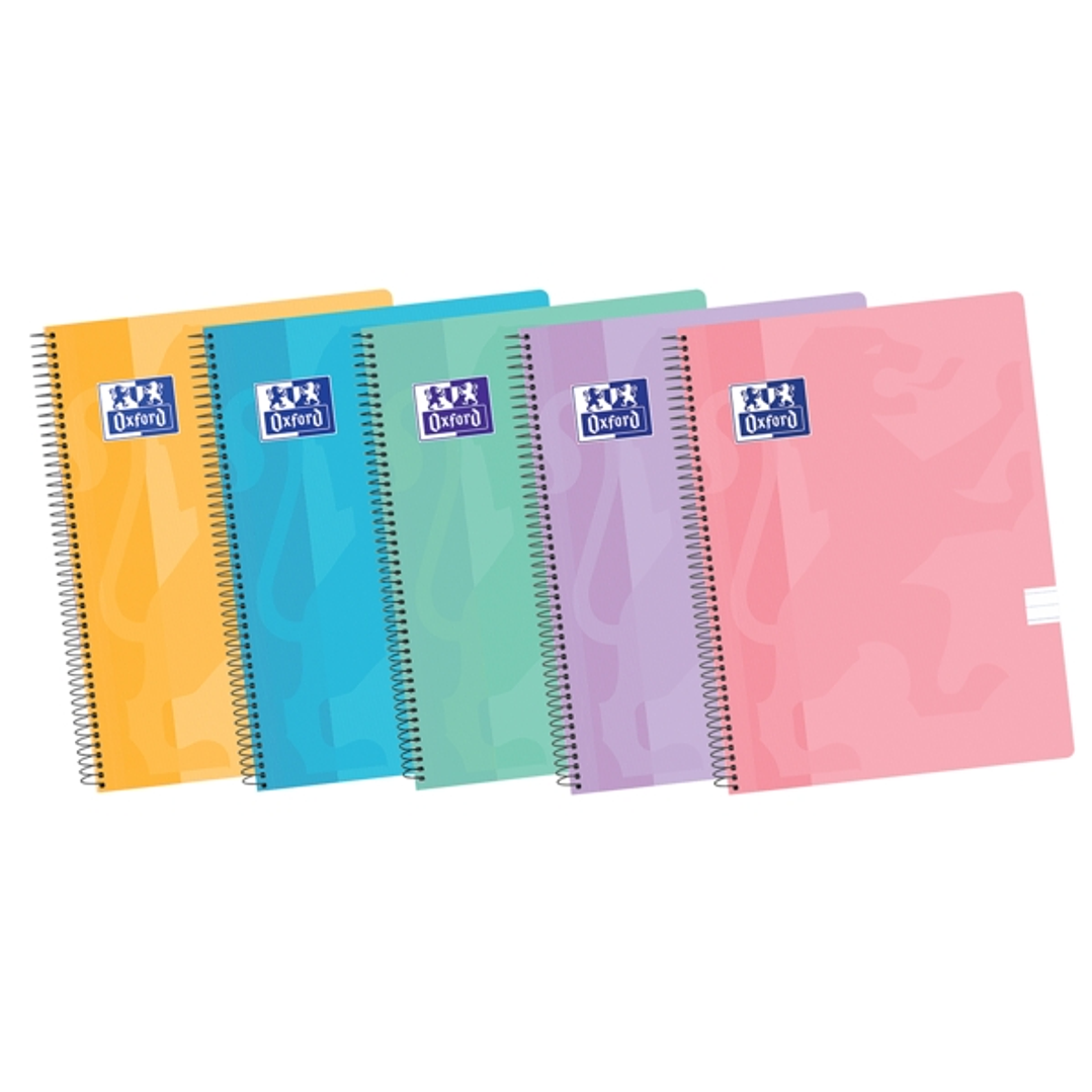 Oxford School Classic A4+ Europeanbook Spiralflex - Tapa de Plastico Resistente - 50 Hojas de Papel de Alta Calidad - 1 Linea para Escribir - Colores  1