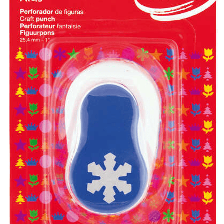 Apli Perforadora Copo de Nieve - Figura de 25.4mm - Perfora Papel, Carton, Cartulina y Goma Eva de Hasta 2mm - Deposito de Restos - Doble Uso - Ideal  1
