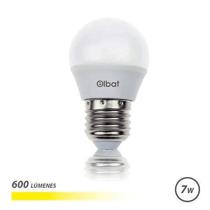 Elbat Bombilla LED - Potencia: 7W - Lumenes: 600 - Tipo de Luz: 3000K Luz Calida - Casquillo: E27 - Angulo: 220º - Dimensiones: 45X78mm - 30.000 Horas 1
