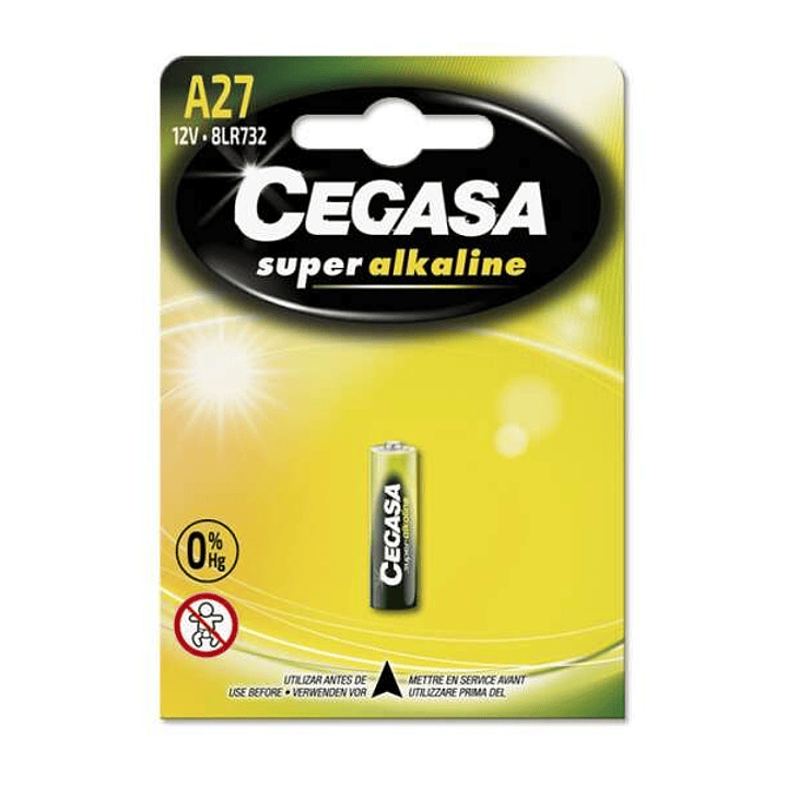 Cegasa A27 Pack de 1 Pila Alcalina A27 12V - Alta Tecnologia - Fiabilidad - Elevado Rendimiento - Maximas Prestaciones 1