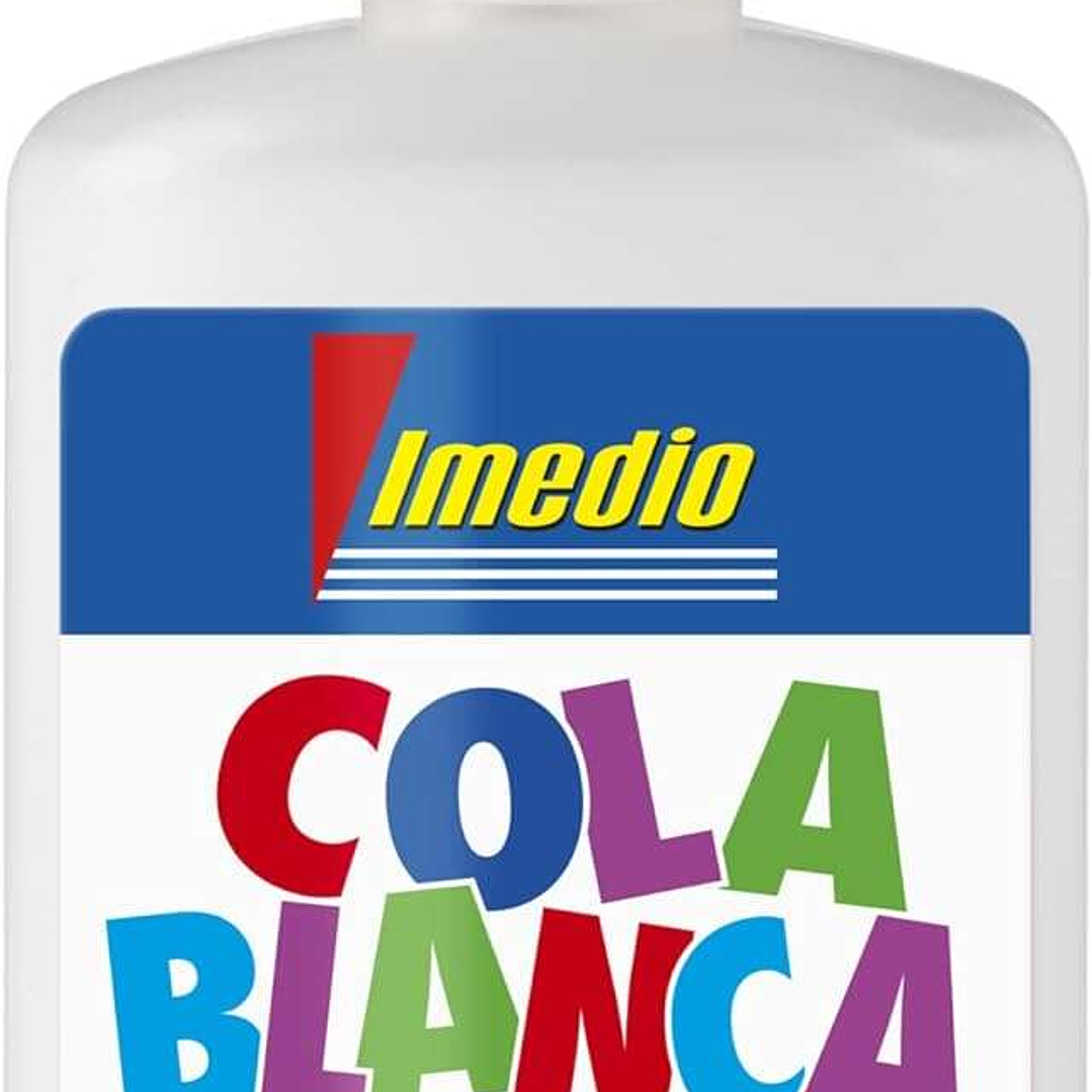 Imedio Cola Blanca Escolar 125gr - Sin Disolventes - Bote Blando Ideal para Niños - Con Espatula Incorporada 1