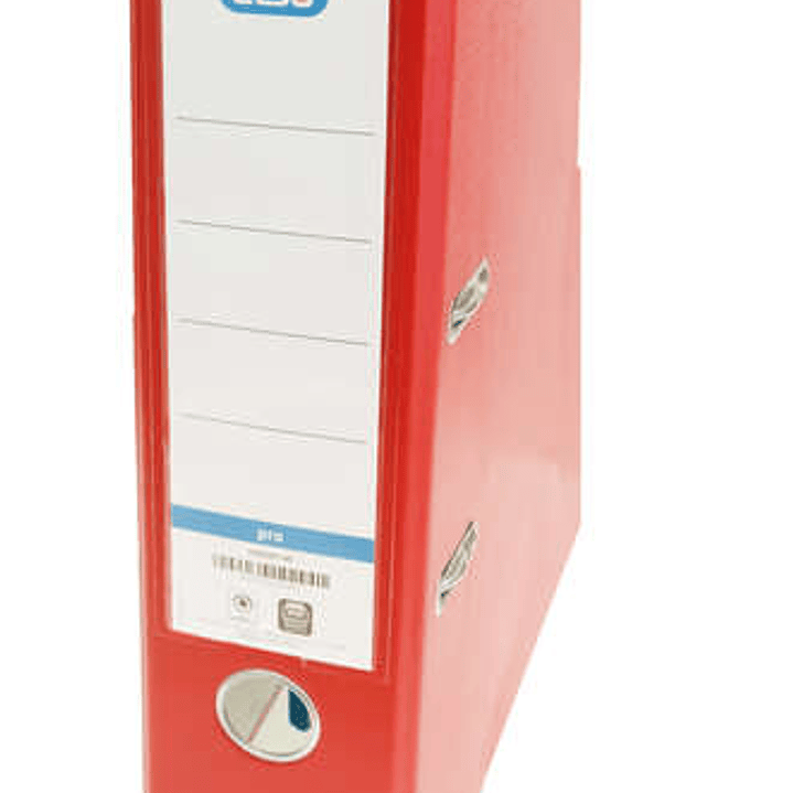 Elba Rado Top Archivador Tamaño Folio - Con Palanca y Rado - Ancho de 80mm - Forrado Exterior de Plastico - Interior de Papel - Color Rojo 1