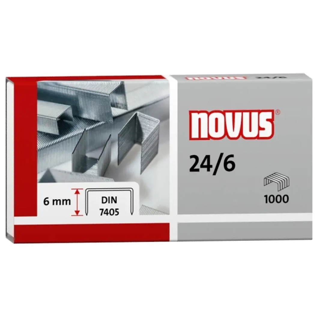 Novus 24/6 Din Caja de 1000 Grapas 24/6 Galvanizadas 1