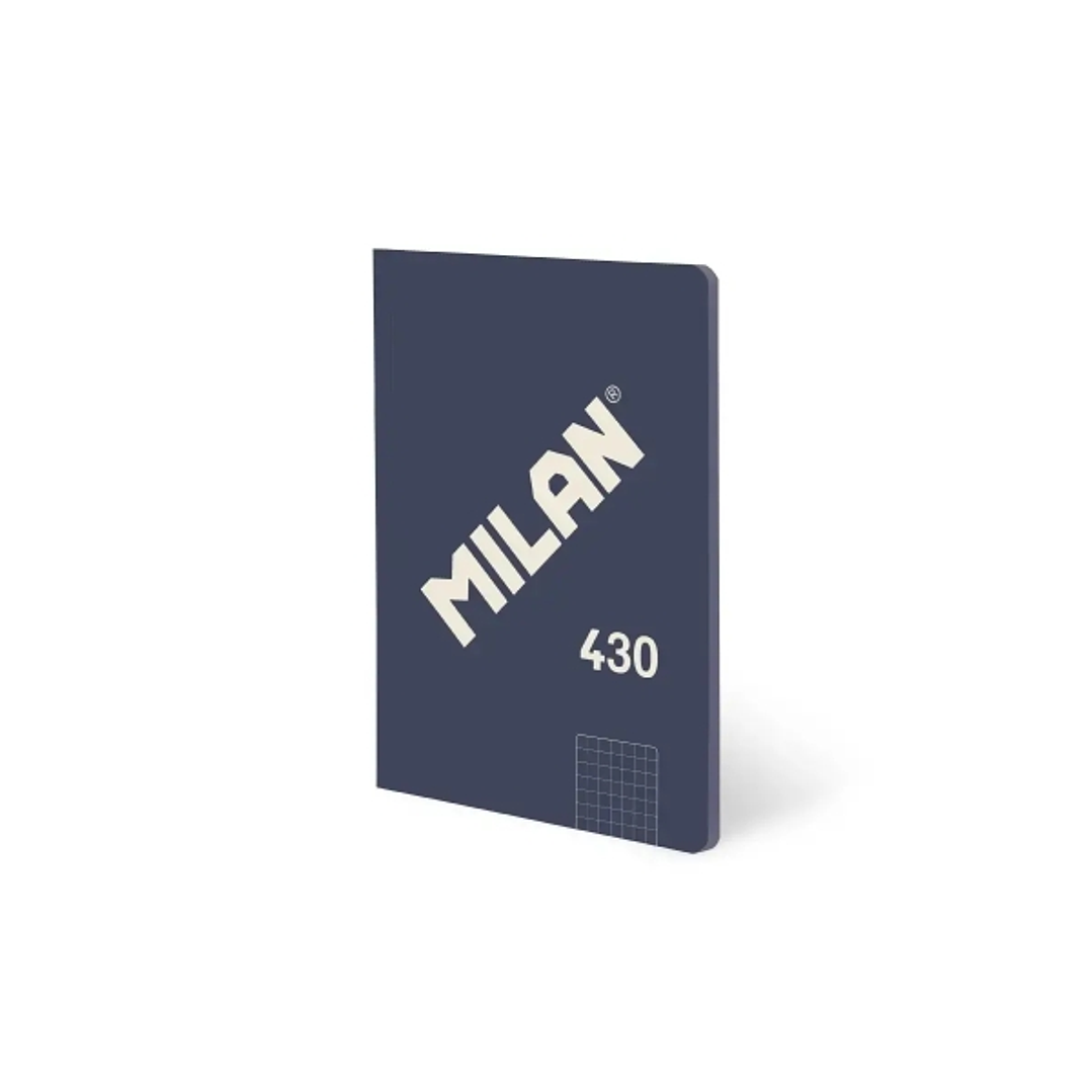Milan 430 Libreta Encolada Formato A5 Cuadricula 5x5 - 48 Hojas de 95 gr/m2 - Microperforado - Tapa Blanda - Color Azul 1