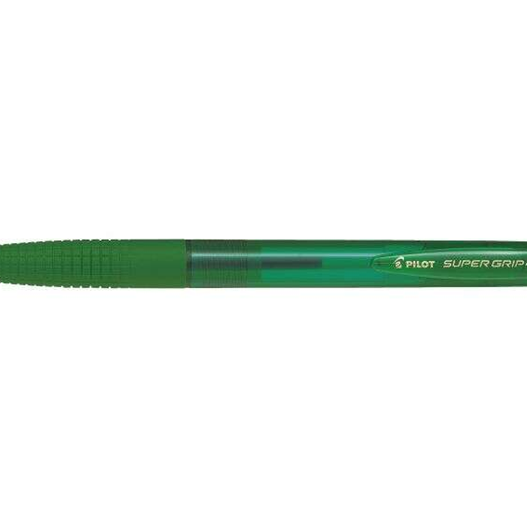 Pilot SuperGrip G Boligrafo de Bola Retractil - Punta Redonda 1.0mm - Trazo 0.4mm - Tinta de Aceite - Grip Ergonomico - Color Verde 1