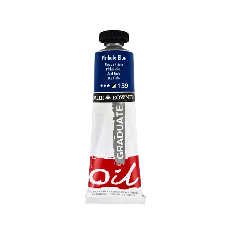 Daler Rowney Graduate Pintura al Oleo - Tubo de Aluminio - 38ml - Color Azul Ftalo 1