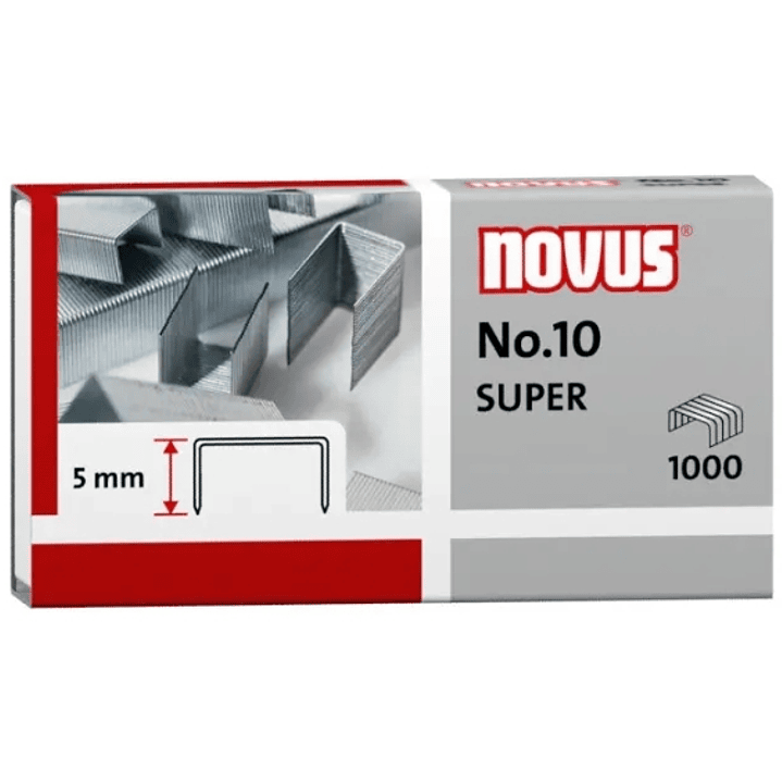 Novus Nº 10 Super Caja de 1000 Grapas Nº 10 Galvanizadas 1