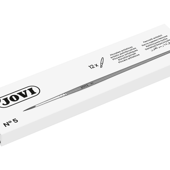 Jovi Pinceles Artisticos Pelo Poney Nº 5 - Pelo Natural - Mango de Madera - Calibre 00 al 12 - Punta Redonda - Pelo Suave - Color Varios 1