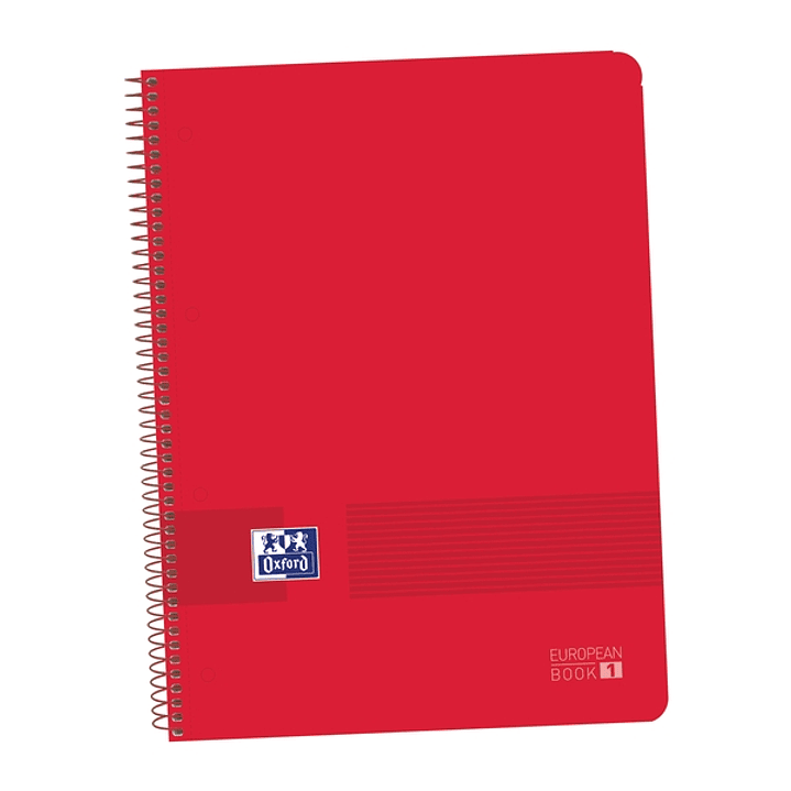 Oxford Live&Go A4+ Europeanbook - Tapa de Plastico - 80 Hojas - Tamaño 1.5x5 - Color Rojo 1