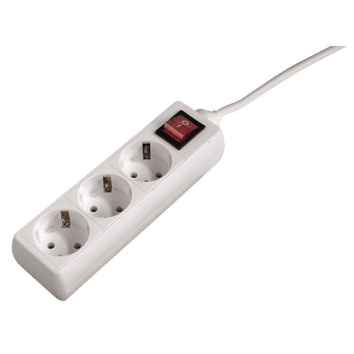 Hama Regleta Alimentacion con 3 Tomas - Potencia Maxima 3500W - Cable 1.4m - Color Blanco 1