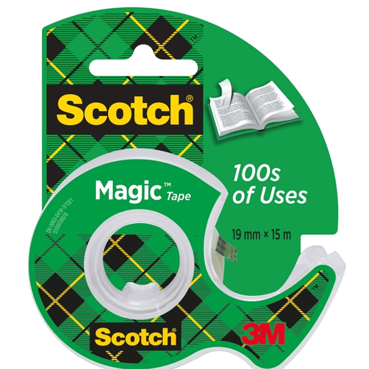 Scotch Magic Cinta Adhesiva Invisible - Incluye Dispensador - 19mm x 15m - Color Transparente 1