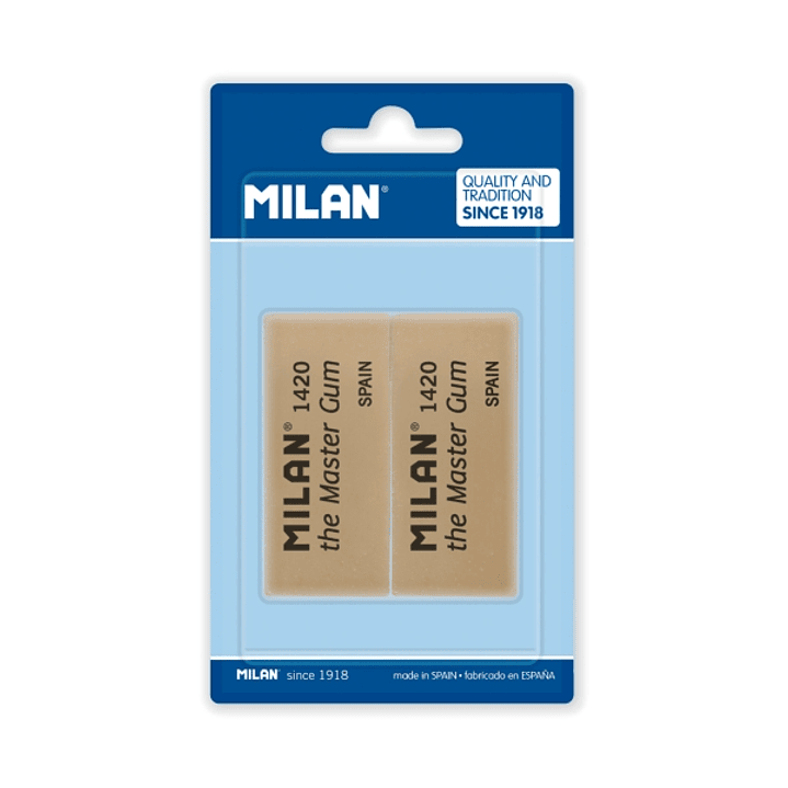 Milan Master Gum Pack de 2 Gomas para Bellas Artes - Miga de Pan - Caucho Sintetico - Color Marron 1