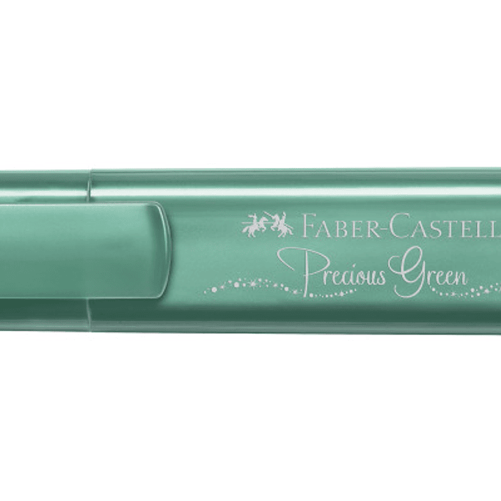 Faber-Castell Textliner 46 Metallic Marcador Fluorescente - Punta Biselada - Trazo entre 1mm y 5mm - Tinta con Base de Agua - Color Verde Metalico 1