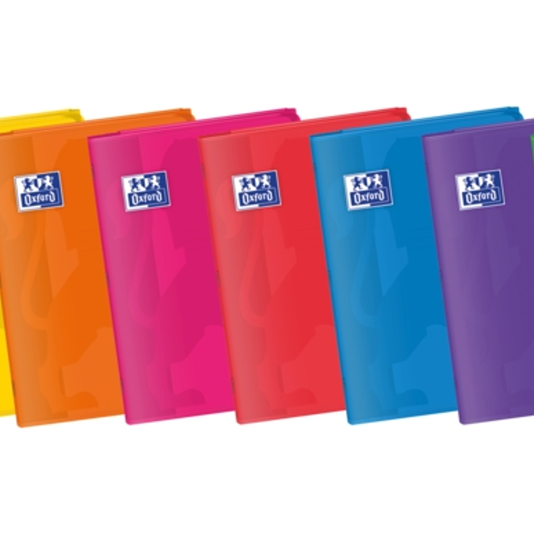 Oxford Easybook A4 Libreta Grapada - Tapa de Plastico Resistente - 48 Hojas con Margen - Cuadricula 4x4 - Colores Surtidos 1