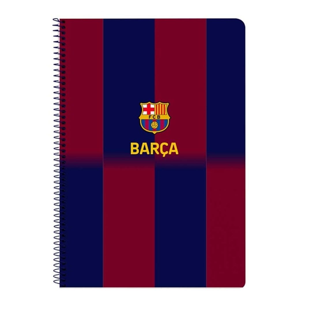 Safta F.C.Barcelona Cuaderno Espiral - Tapas Duras - 80 Hojas A4 con Cuadriculada 4X4mm - Formato Folio - 21.5x31x1cm - Color Rojo y Azul 1