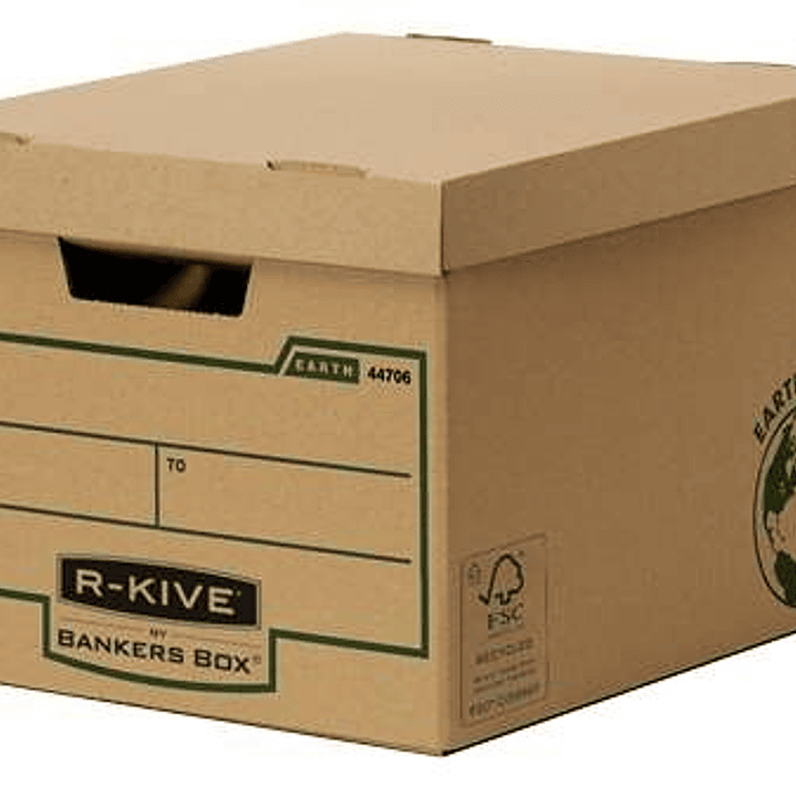 Fellowes Bankers Box Earth Contenedor de Archivos - Montaje Manual - Carton Reciclado Certificacion FSC - Color Marron 1