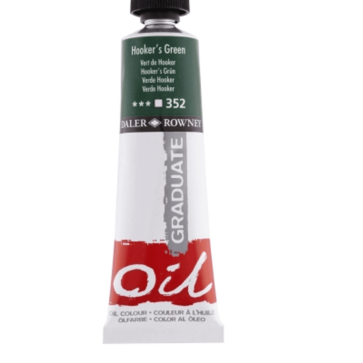 Daler Rowney Graduate Pintura al Oleo - Tubo de Aluminio - 38ml - Color Verde Hooker 1