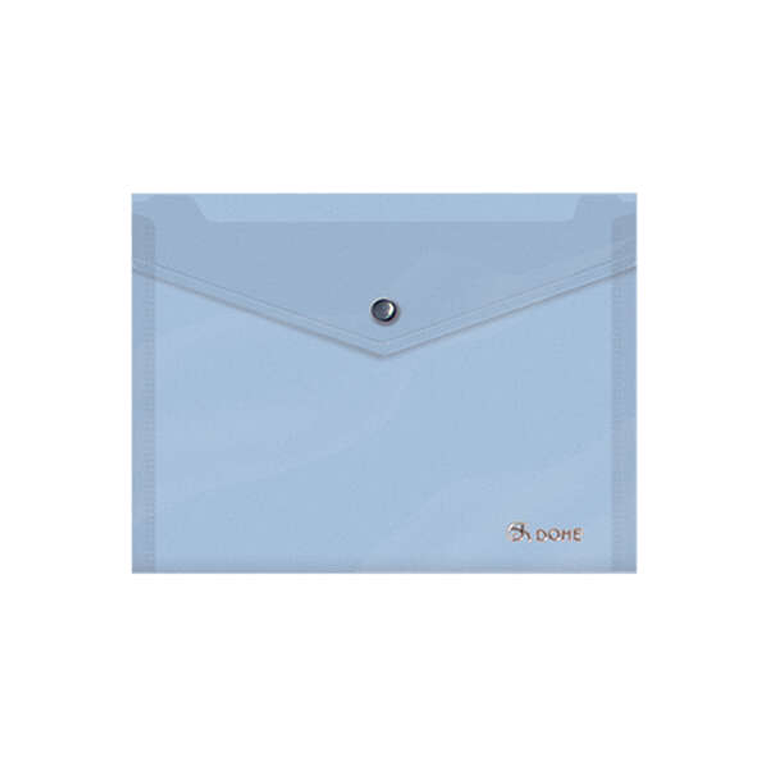 Dohe Sobre Portadocumentos A5 - Cierre de Broche - Polipropileno Translucido 150 Micras - Color Azul 1