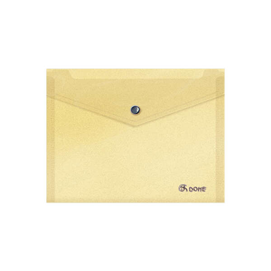 Dohe Sobre Portadocumentos A5 - Cierre de Broche - Polipropileno Translucido 150 Micras - Color Amarillo 1