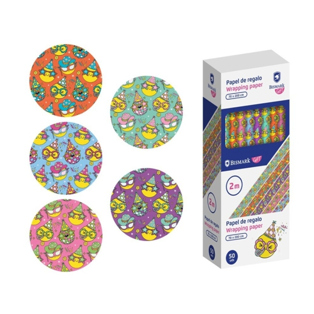 Bismark Emojies Rollo de Papel Regalo - Medidas 70cmx200cm - 5 Diseños Diferentes 1