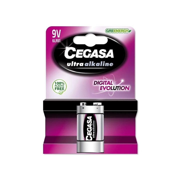 Cegasa Ultra Alcaline Pack de 1 Pila 6LR61 9V - Alta Tecnologia - Mas Capacidad, Potencia y Rendimiento 1