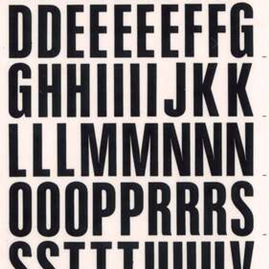 Apli Letras Transferibles Super Negras 24mm - 86 Caracteres - Facil Aplicacion - Gran Calidad - Resistente al Agua - Negro 1