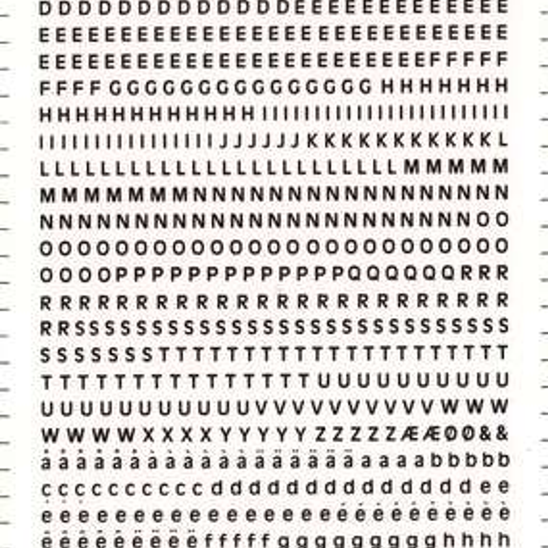 Apli Letras y Numeros Transferibles Super 3mm 997 Caracteres - Negros Brillantes 1