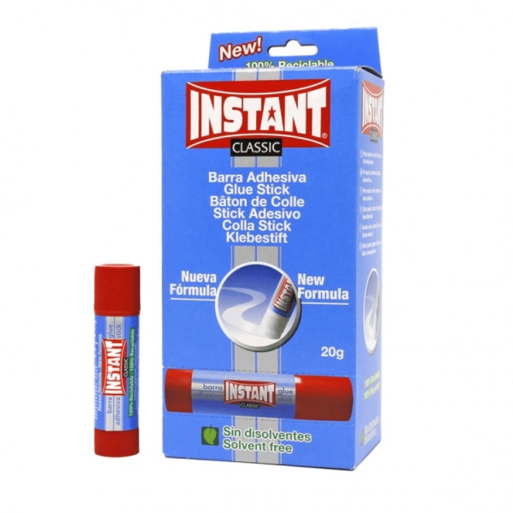 Instant Classic Barra de Pegamento 20grs - Apto para Uso Infantil y/o Domestico - Lavable - Sin Disolventes 1