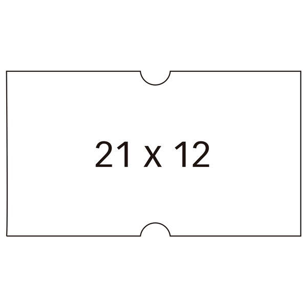 Apli Pack de 6000 Etiquetas Blancas para Maquinas Etiquetadoras de Precios de 1 Linea - Tamaño 21 x 12mm - 6 Rollos con 1000 Etiquetas Cada Uno - Adhe 1