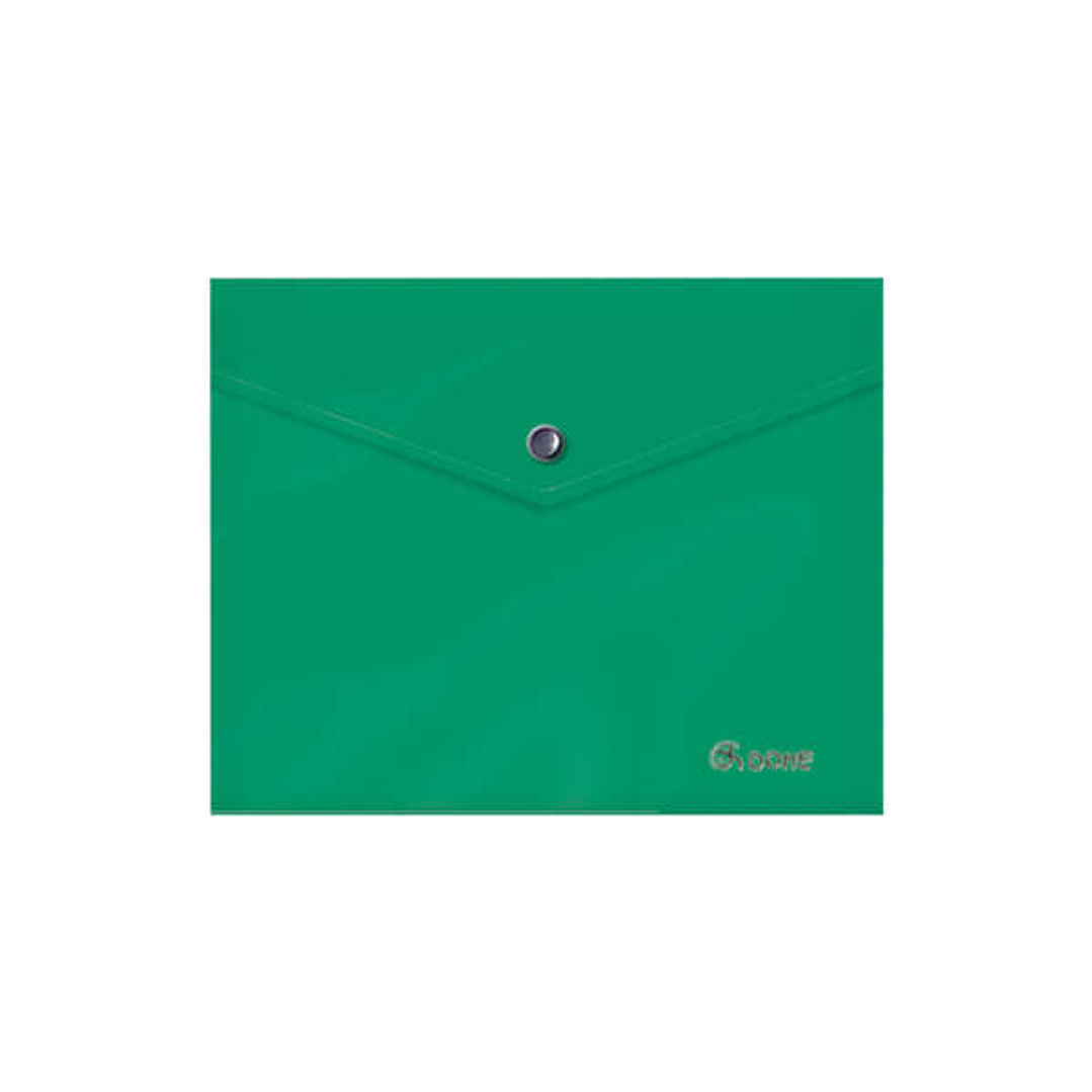 Dohe Sobre Portadocumentos A5 - Cierre de Broche - Polipropileno Opaco 150 Micras - Color Verde 1
